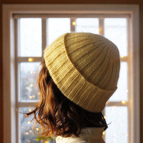 yellow double ribbed beanie