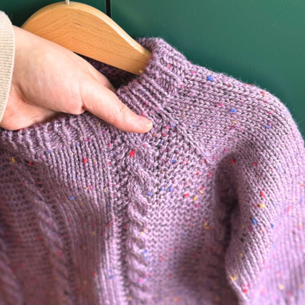 Cable sweater details